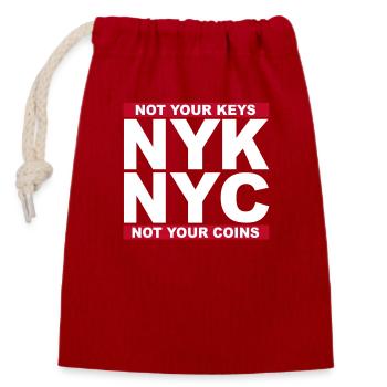 NYK NYC - Verschließbarer Geschenkbeutel aus Baumwolle (14x20cm) - Rot - Vorne