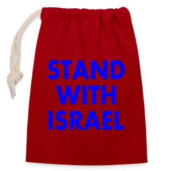 Stand with israel - Closable cotton gift bag (14x20cm) - red - Front