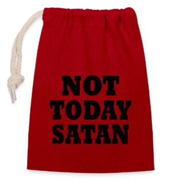 Not today satan - Closable cotton gift bag (14x20cm) - red - Front
