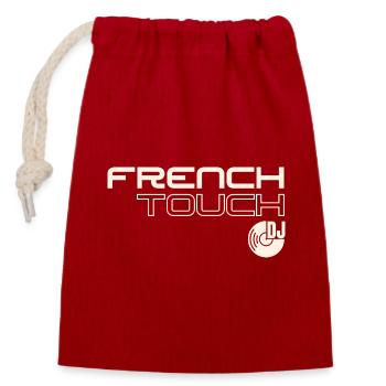 French Touch Musique, DJ an den Plattentellern: Clubbing - Verschließbarer Geschenkbeutel aus Baumwolle (14x20cm) - Rot - Vorne