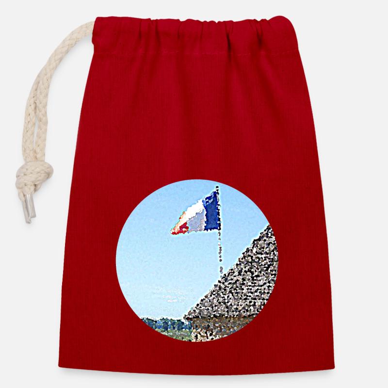 Patrie et compatriote - Sac cadeau en coton avec cordon (14 x 20 cm) - rouge