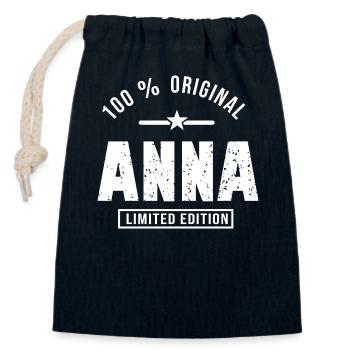 Anna Anna - Verschließbarer Geschenkbeutel aus Baumwolle (14x20cm) - Navy - Vorne
