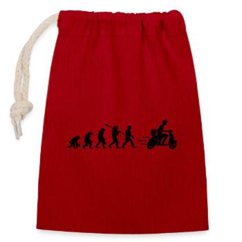 The evolution of the delivery person - Closable cotton gift bag (14x20cm) - red - Front