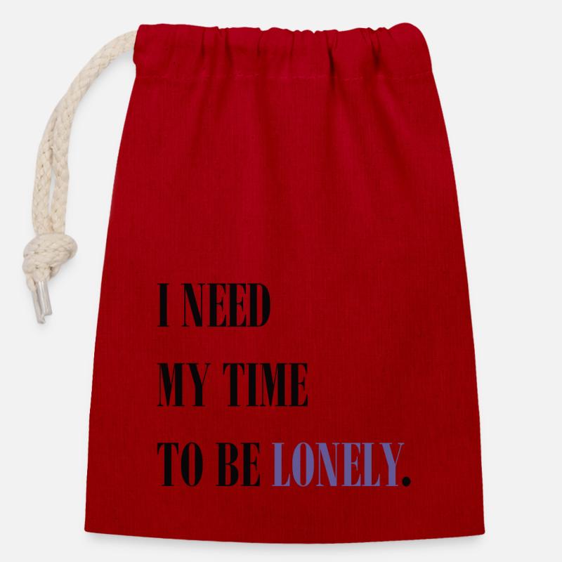 Citation solitaire - Sac cadeau en coton avec cordon (14 x 20 cm) - rouge