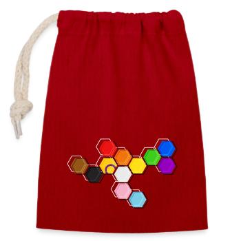 Hexagon Pride - Closable cotton gift bag (14x20cm) - red - Front