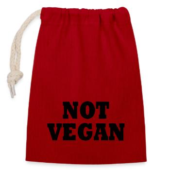 Not vegan - Verschließbarer Geschenkbeutel aus Baumwolle (14x20cm) - Rot - Vorne