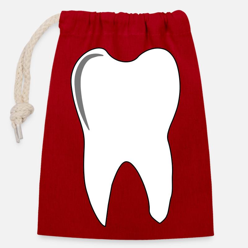 molaire - Sac cadeau en coton avec cordon (14 x 20 cm) - rouge