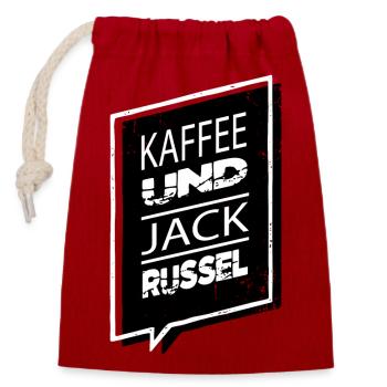 koffein tier ich liebe kaffee montag - Verschließbarer Geschenkbeutel aus Baumwolle (14x20cm) - Rot - Vorne