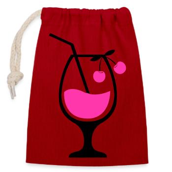 cocktail 01 - Verschließbarer Geschenkbeutel aus Baumwolle (14x20cm) - Rot - Vorne