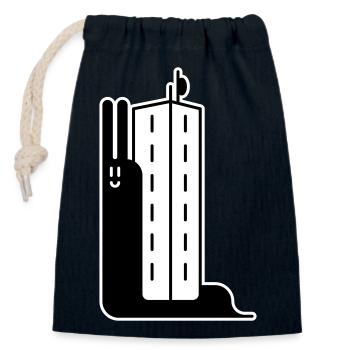 Block Snail - Closable cotton gift bag (14x20cm) - navy - Front