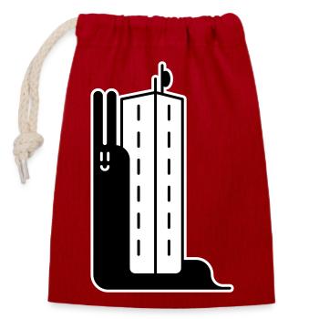 Block Snail - Closable cotton gift bag (14x20cm) - red - Front