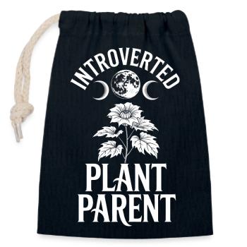 Introverted Plant Parent - Closable cotton gift bag (14x20cm) - navy - Front