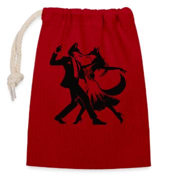 Conception élégante de couple de danse de tango avec des renards - Sac cadeau en coton avec cordon (14 x 20 cm) - rouge - Devant