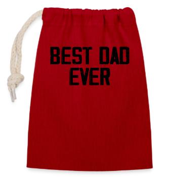 Best Dad Ever - Verschließbarer Geschenkbeutel aus Baumwolle (14x20cm) - Rot - Vorne