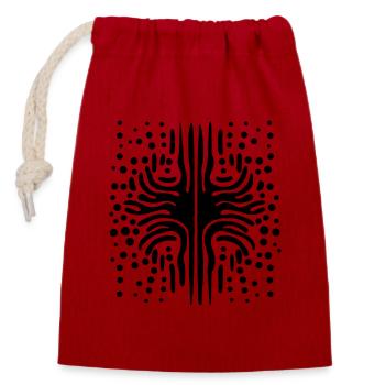 Chladni Oscillation: Unique City Fashion Art - Closable cotton gift bag (14x20cm) - red - Front