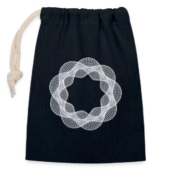 Gedrehter 3D Ring Wireframe Weiß - Verschließbarer Geschenkbeutel aus Baumwolle (14x20cm) - Navy - Vorne