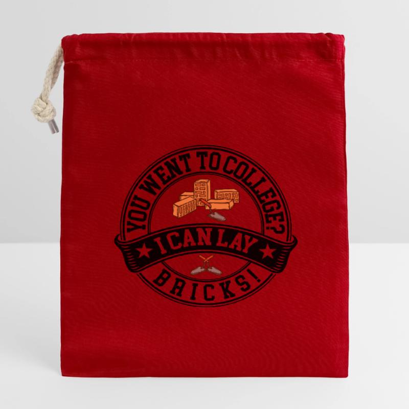 Masonry, masonry, bricklayer, apprentice, mason, master Closable cotton gift bag (14x20cm)