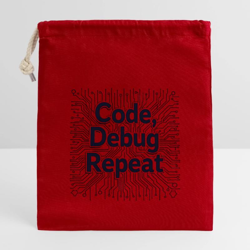 Code Debug Repeat - Software Engineer Verschließbarer Geschenkbeutel aus Baumwolle (14x20cm)