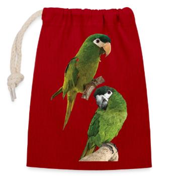 The Noble Macaw - Closable cotton gift bag (14x20cm) - red - Front