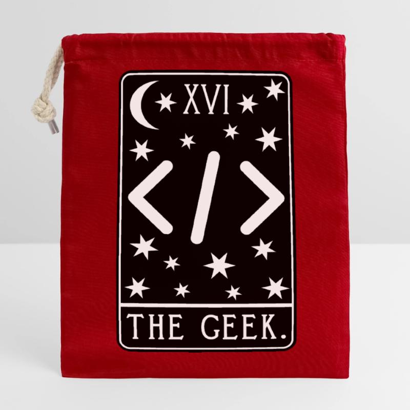 Carte de Tarot Programmeur - Code de développeur Coding Geek Sac cadeau en coton avec cordon (14 x 20 cm)