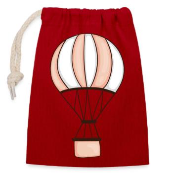Heißluftballon - Verschließbarer Geschenkbeutel aus Baumwolle (14x20cm) - Rot - Vorne