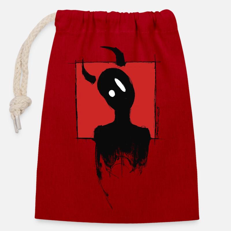 Devil Boy - Sac cadeau en coton avec cordon (14 x 20 cm) - rouge