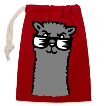 Lama Cool Sunglasses Alpaca Smug Guy - Closable cotton gift bag (14x20cm) - red - Front