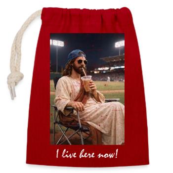 Heavenly Brew at the Ballpark - Verschließbarer Geschenkbeutel aus Baumwolle (14x20cm) - Rot - Vorne
