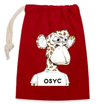 Leo Ape - Closable cotton gift bag (14x20cm) - red - Front