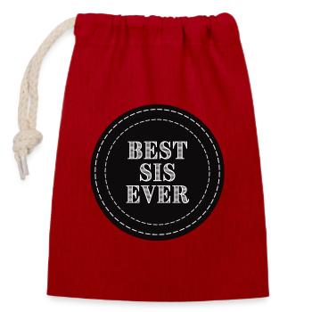 Le meilleur sis de tous les temps - Sac cadeau en coton avec cordon (14 x 20 cm) - rouge - Devant