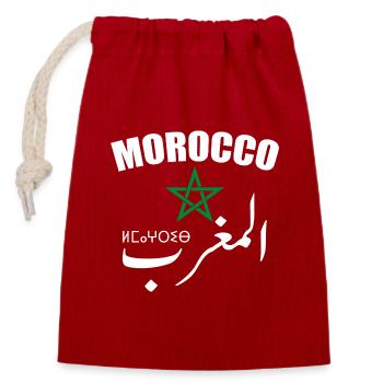 Marokko Al-Maghrib Maghrib Arab Amazigh - Verschließbarer Geschenkbeutel aus Baumwolle (14x20cm) - Rot - Vorne
