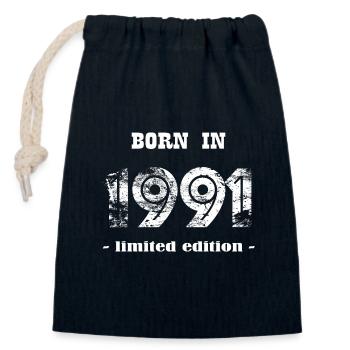 BORN IN 1991 - limited edition - Verschließbarer Geschenkbeutel aus Baumwolle (14x20cm) - Navy - Vorne