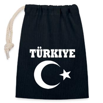 Turquie - Sac cadeau en coton avec cordon (14 x 20 cm) - bleu marine - Devant