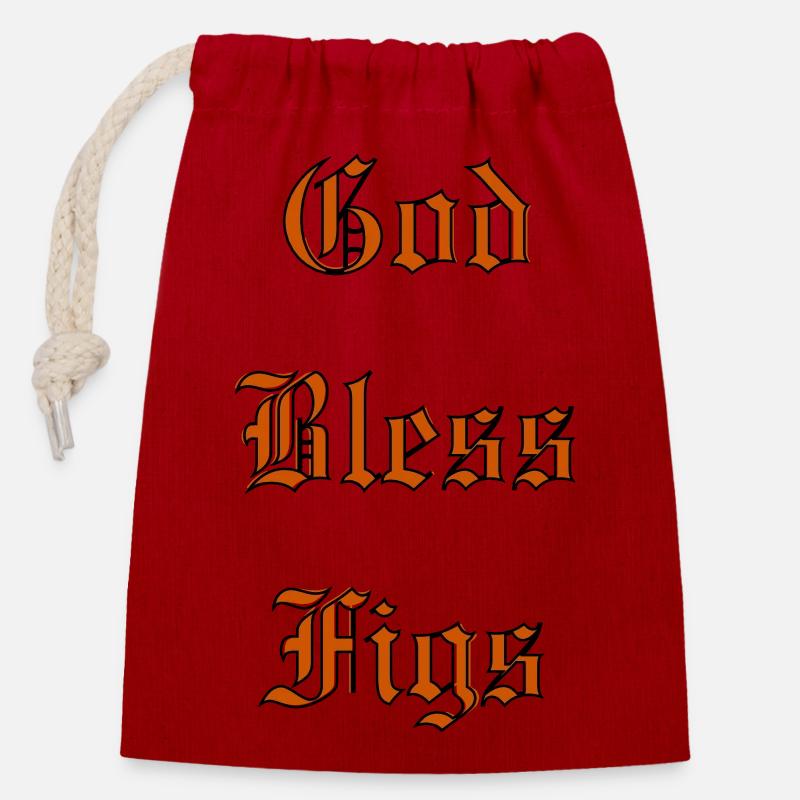 GodBlessFigs - Closable cotton gift bag (14x20cm) - red