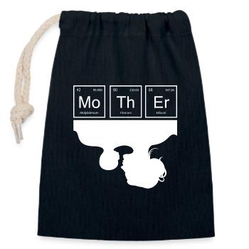 Mother Periodic Table - Sac cadeau en coton avec cordon (14 x 20 cm) - bleu marine - Devant