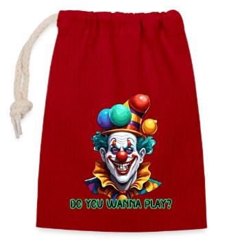 Clown / Circus / Carnival / Carnival / Playful - Closable cotton gift bag (14x20cm) - red - Front