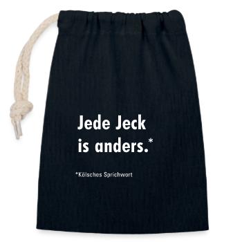 Jede Jeck is anders - Verschließbarer Geschenkbeutel aus Baumwolle (14x20cm) - Navy - Vorne