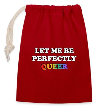 Let Me Be Perfectly Queer Arc-en-ciel - Sac cadeau en coton avec cordon (14 x 20 cm) - rouge - Devant