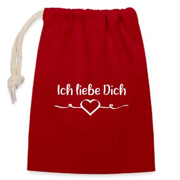 Valentinstag Geschenk Valentinstag - Verschließbarer Geschenkbeutel aus Baumwolle (14x20cm) - Rot - Vorne