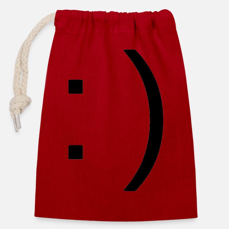 Smile - Verschließbarer Geschenkbeutel aus Baumwolle (14x20cm) - Rot
