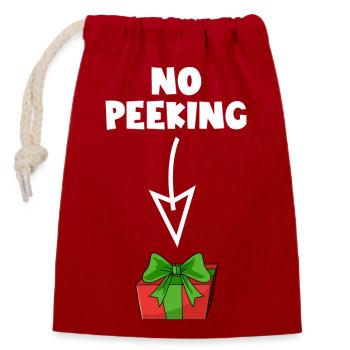 Don't cheat! Naughty Christmas present! Not - Closable cotton gift bag (14x20cm) - red - Front