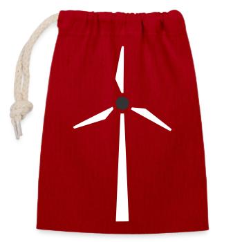 Windrad Windkraft Energie - Verschließbarer Geschenkbeutel aus Baumwolle (14x20cm) - Rot - Vorne