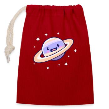 Saturn erschrickt? - Verschließbarer Geschenkbeutel aus Baumwolle (14x20cm) - Rot - Vorne