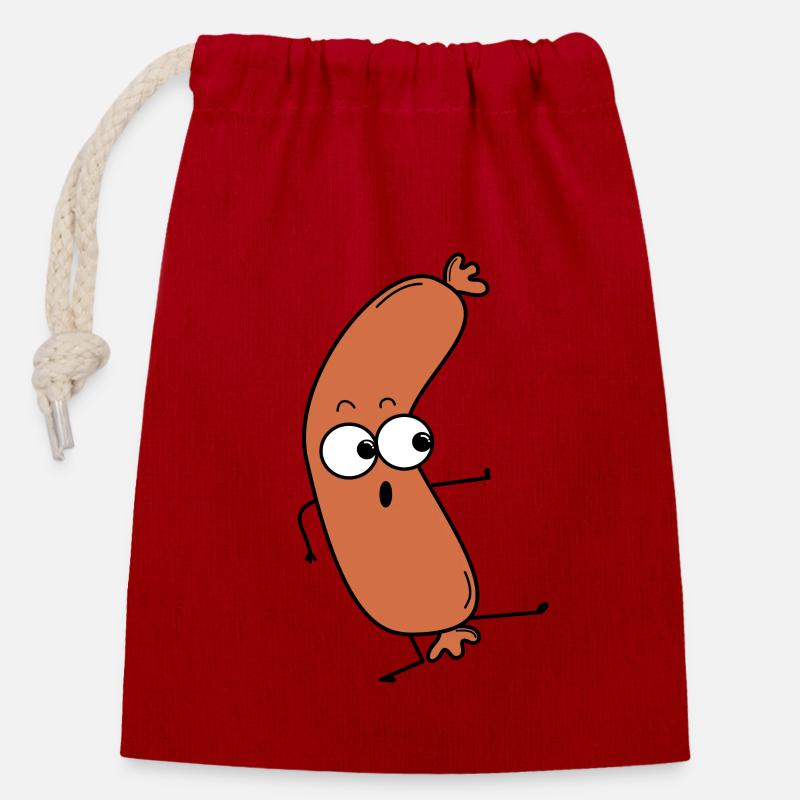 Bockwurst - Sac cadeau en coton avec cordon (14 x 20 cm) - rouge