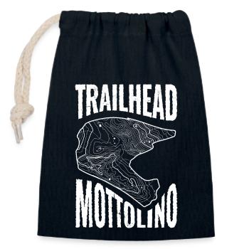 Mountain Bike T-Shirt Trailhead Mottolino - Closable cotton gift bag (14x20cm) - navy - Front
