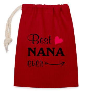 Best nana ever - Closable cotton gift bag (14x20cm) - red - Front