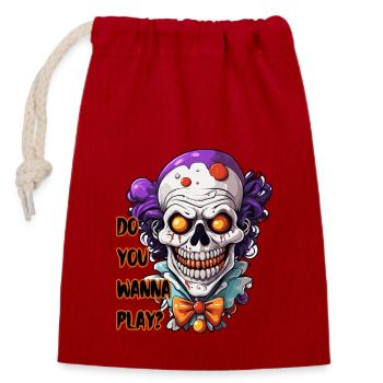 Clown / Circus / Carnival / Carnival / Playful - Closable cotton gift bag (14x20cm) - red - Front