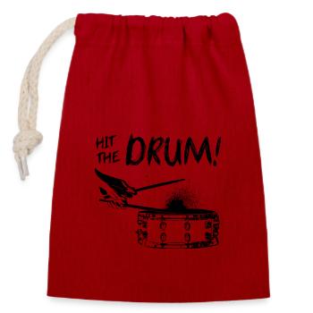 HitTheDrum Snare - sur bright - Sac cadeau en coton avec cordon (14 x 20 cm) - rouge - Devant