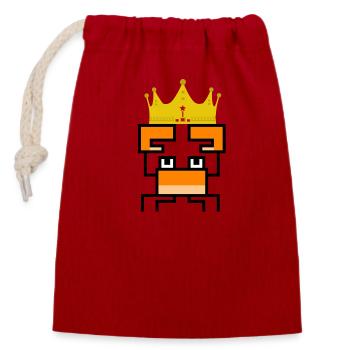 Couronne de merde - Sac cadeau en coton avec cordon (14 x 20 cm) - rouge - Devant