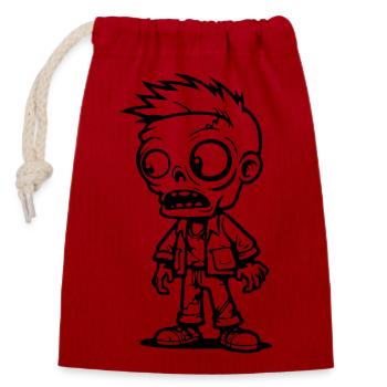 Zombie Untoter Halloween Horror - Verschließbarer Geschenkbeutel aus Baumwolle (14x20cm) - Rot - Vorne